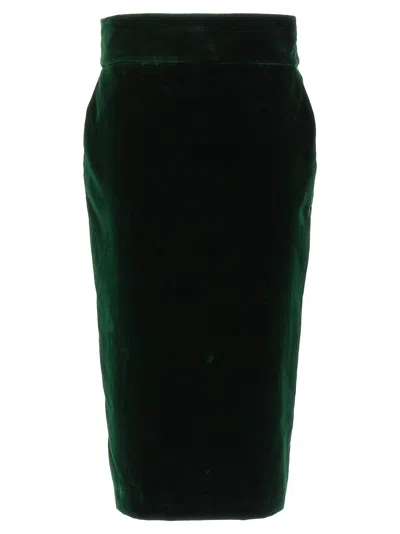 Alexandre Vauthier Velvet Knee-length Pencil Skirt With High Waist