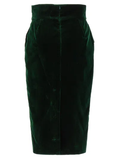 Alexandre Vauthier Velvet Knee-length Pencil Skirt With High Waist