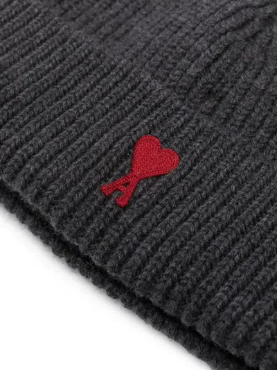 Shop Ami Alexandre Mattiussi Ami Paris Ami De Coeur Wool Beanie