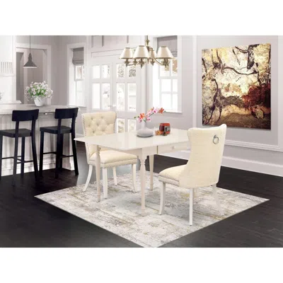 East West Furniture 3 Piece Dining Room Furniture Set Contains A Rectangle Kitchen Table