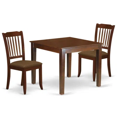 East West Furniture Dining Room Set Mahogany, Oxda3-mah-c