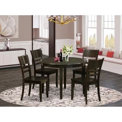 East West Furniture 5 Pc Small Kitchen Table And Chairs Set-dining Table And 4 Dining Chairs