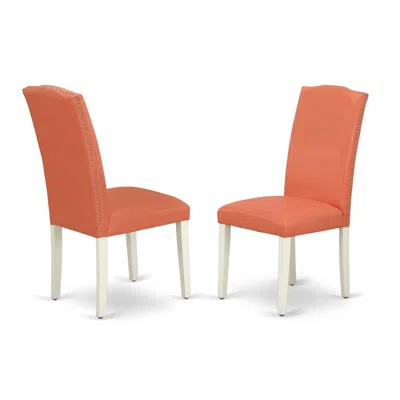 East West Furniture Dining Chair Linen White, Enp2t78