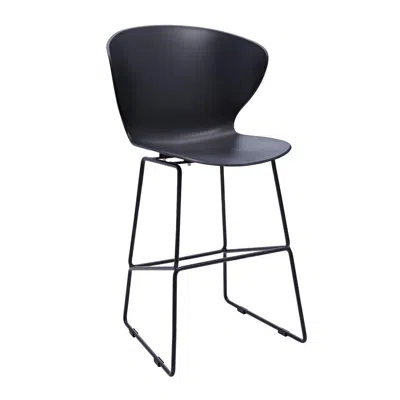 CREATIVE IMAGES MIDCENTURY POLYPROPYLENE BAR STOOL WITH METAL LEGS, SET OF 2 