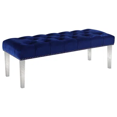 Best Master Furniture Suede Upholstered Tufted Bench With Acrylic Legs
