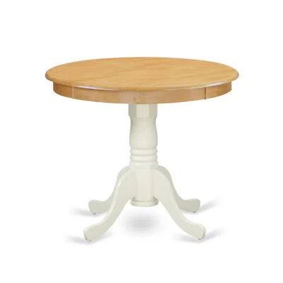 East West Furniture Dining Table Oak & Linen White, Ant-olw-tp