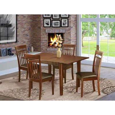 East West Furniture 5 Pc Kitchen Dinette Set-kitchen Tables And 4 Dining Chairs