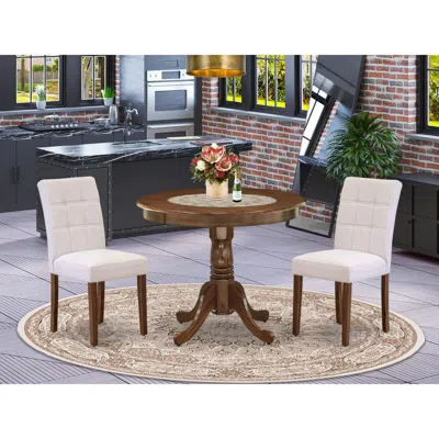 East West Furniture 3 Piece Kitchen Dining Table Set Contain A Modern Table