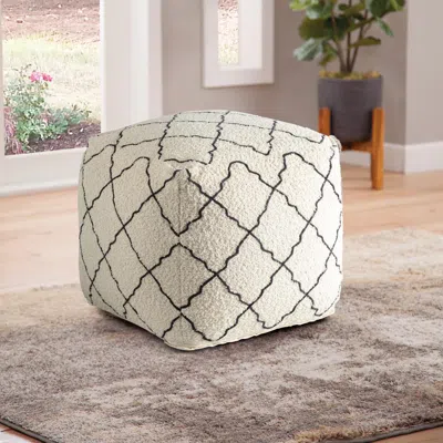Steve Silver Lattice Square Pouf