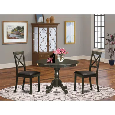 East West Furniture 3 Pc Kitchen Nook Dining Set-dining Table And 2 Dining Chairs