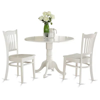 East West Furniture 3 Pc Small Kitchen Table Set-kitchen Table And 2 Kitchen Chairs.