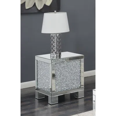 Coaster Co. Of America Gillian Square End Table Silver And Clear Mirror