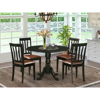 East West Furniture 5 Pc Dining Room Set For 4-dinette Table And 4 Kitchen Chairs