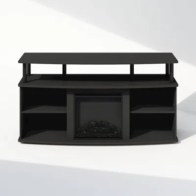 Furinno Electric Fireplace Tv Stand, Entertainment Center For Tv Up To 55 Inch