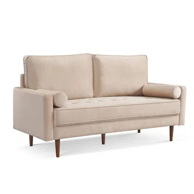 Os Home And Office Furniture 69 Inch Wide Upholstered Two Cushion Sofa With Bolster Pillows