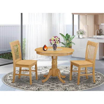 East West Furniture 3 Pc Dining Room Set - Small Kitchen Table And 2 Dining Chair