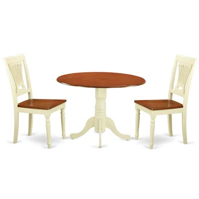 East West Furniture 3 Pc Small Dining Set-dining Table And 2 Kitchen Chairs