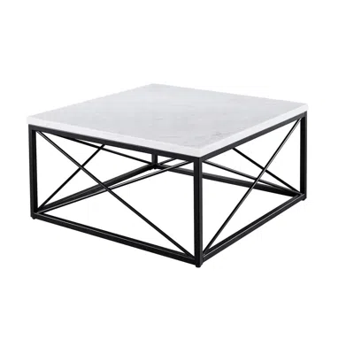 Steve Silver Skyler White Marble Top Square Cocktail Table