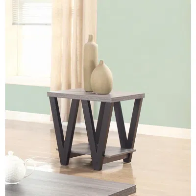 Coaster Co. Of America Stevens V-shaped End Table Black And Antique Grey