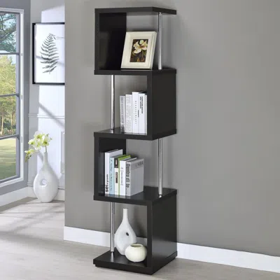 Coaster Co. Of America Baxter 4-shelf Bookcase Black And Chrome