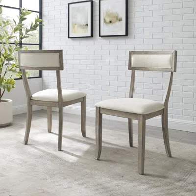 Crosley Furniture Alessia 2pc Dining Chair Set Rustic Graywash - 2 Chairs