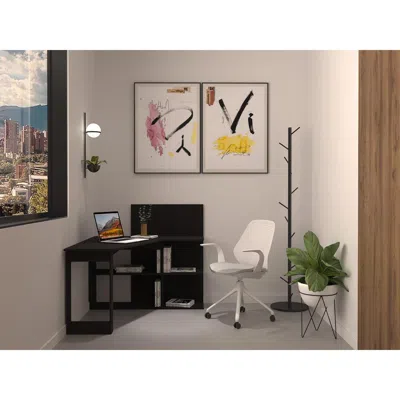 DEPOT E-SHOP KAIRI COMPUTER DESK BLACK WENGUE 