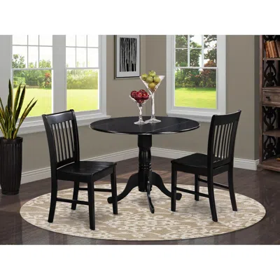 East West Furniture 3 Pc Small Kitchen Table And Chairs Set-kitchen Table Plus 2 Dinette Chairs