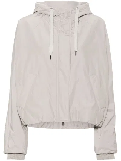 Shop Brunello Cucinelli Cotton Blend Hooded Jacket