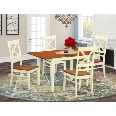 East West Furniture 5 Pc Small Kitchen Table Set For 4-table And 4 Kitchen Chairs