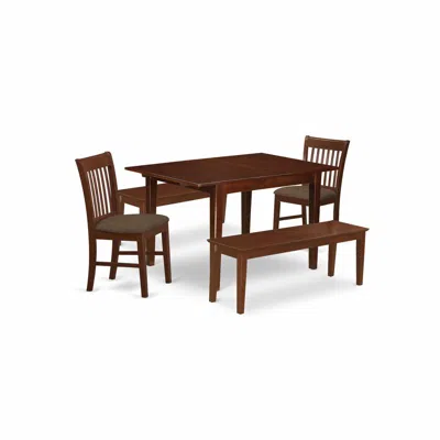 East West Furniture Mlno5c-mah-c 5 Pc Dinette Set-small Dining Tables And 4 Kitchen Dining Chairs