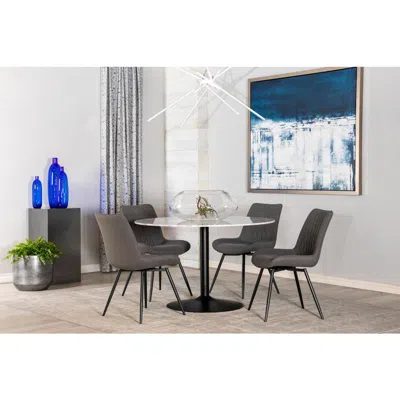 Coaster Co. Of America Diggs Upholstered Tufted Swivel Dining Chairs Grey And Metal (set Of 2)