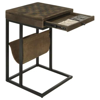 Coaster Chessie 1-drawer Square Side Table With Leatherette Sling And Black