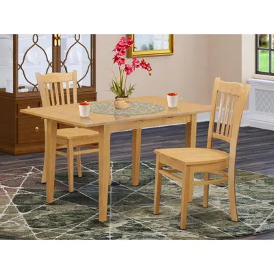 East West Furniture 3 Pc Dining Room Set - Dinette Table And 2 Kitchen Dining Chairs