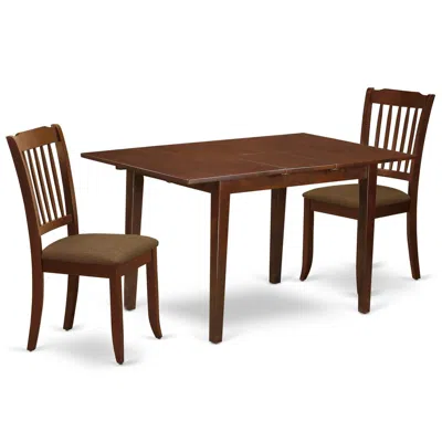 East West Furniture Dining Room Set Mahogany, Noda3-mah-c