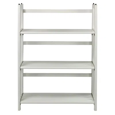 Casual Home 3-shelf Folding Stackable Bookcase 27.5" Wide-white