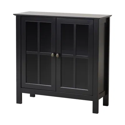 Os Home And Office Black Glass Door Accent And Display Cabinet
