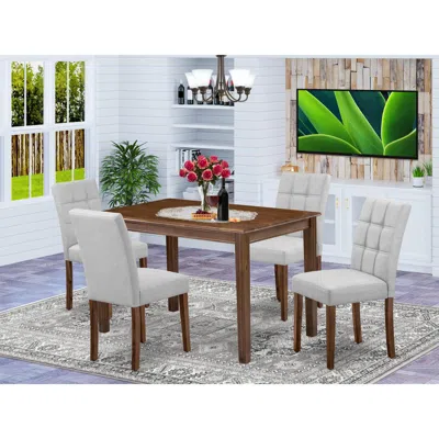 East West Furniture 5 Piece Dining Set Consists A Modern Table