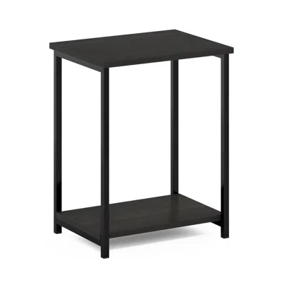 Furinno Simplistic Industrial Metal Frame End Table, 1-pack, Espresso