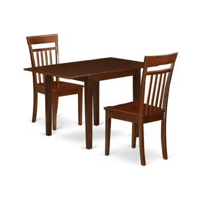 East West Furniture Dining Room Set Mahogany, Ndca3-mah-lc