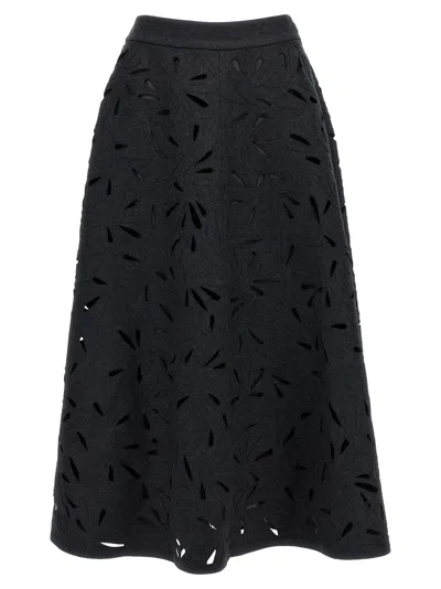 Shop Brunello Cucinelli Openwork Embroidery Skirt