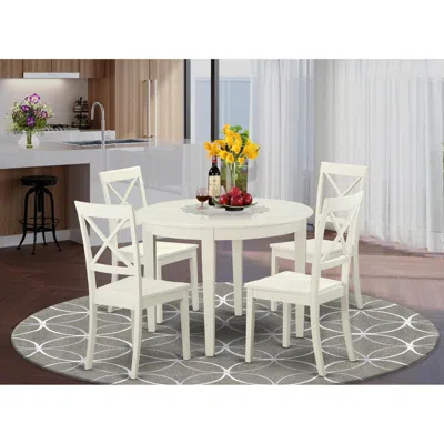 East West Furniture 5 Pckitchen Nook Dining Set For 4-table And 4 Kitchen Chairs