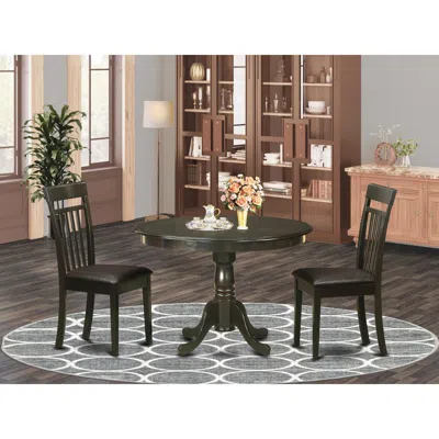 East West Furniture 3 Pc Kitchen Table Set-table And 2 Dinette Chairs.