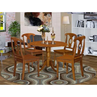 East West Furniture 5 Pc Kitchen Nook Dining Set-breakfast Nook And 4 Dinette Chairs