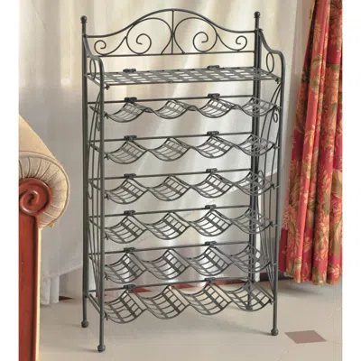 International Caravan Iron 24-bottle Folding Wine Rack With Shelf