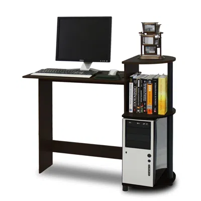 Furinno Compact Computer Desk, Espresso/black