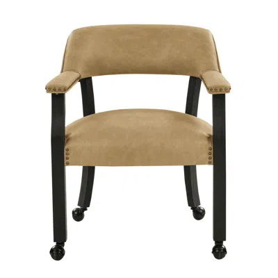 Steve Silver Rylie Dining Camel Pu Arm Chair W/caster