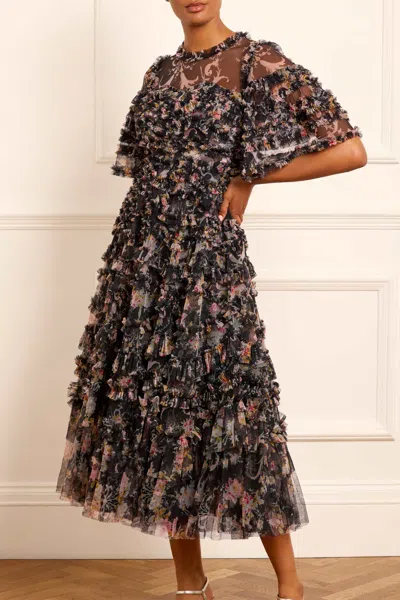 Needle & Thread Enchanted Garden Bronte Ballerina Dress In Black