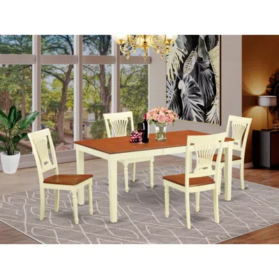 East West Furniture 5 Pc Dining Room Set - Kitchen Table And 4 Dining Chairs