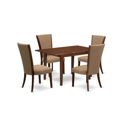East West Furniture East-west Furniture Nfve5-mah-47 - A Dining Room Table Set Of 4 Amazing Parson Dining Chairs Using L