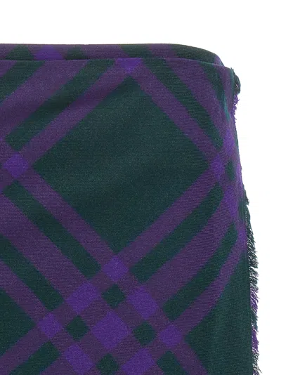 Burberry Check Print Kilt With Belted Detail